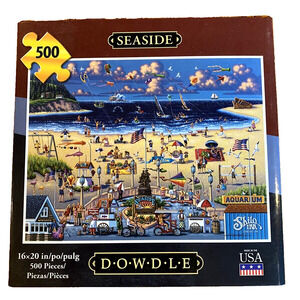 Dowdle Puzzle Seaside Oregon USA 500 Piece Beach Town Folk Art Family Fun